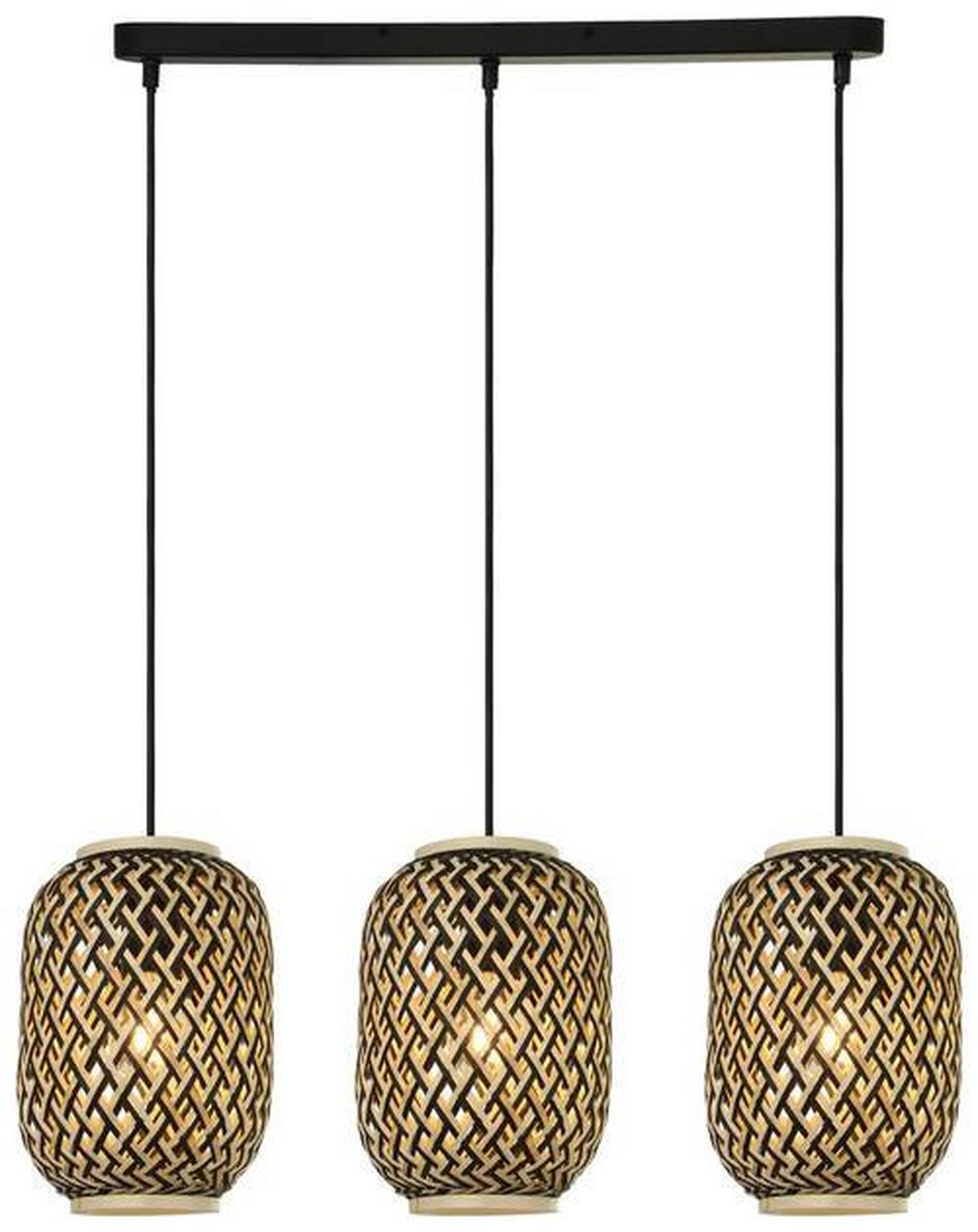 Lampă suspendată Zuro - culoare natur/negru, Romantik / Landhaus, materiale naturale/metal - Modern Living