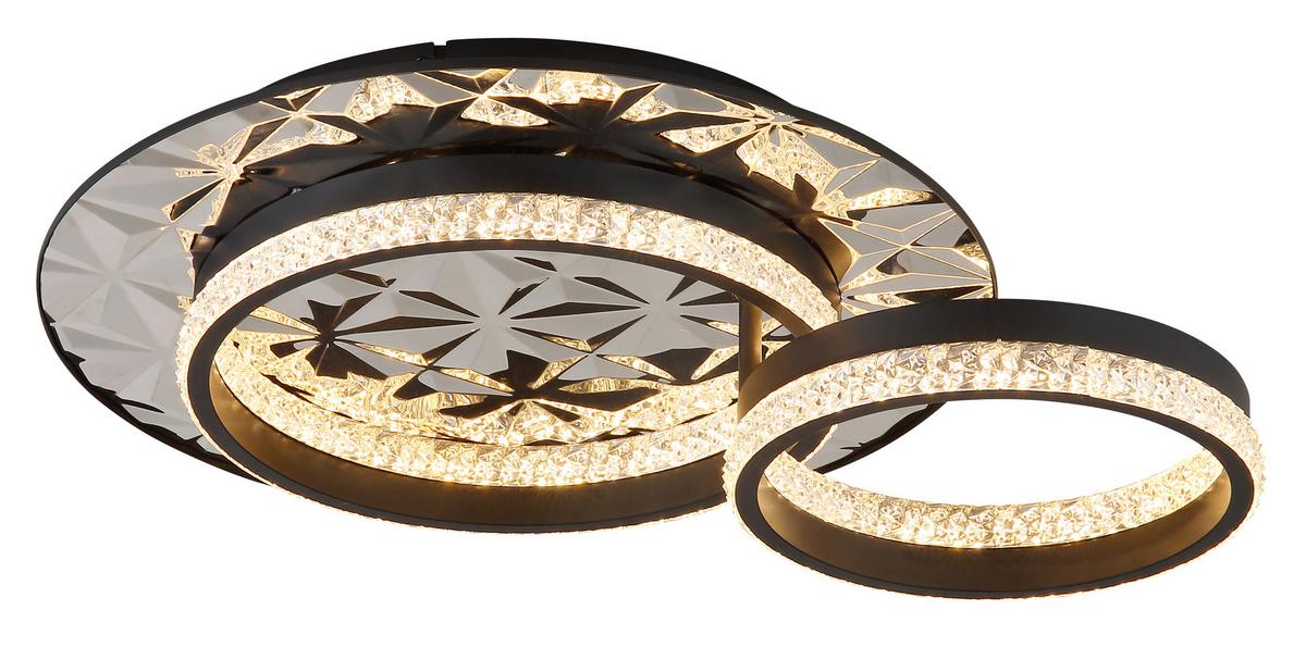 LED-DECKENLEUCHTE 67361C DELLA II - Klar/Chromfarben, Design, Kunststoff/Metall (50,5/40/14cm) - Globo