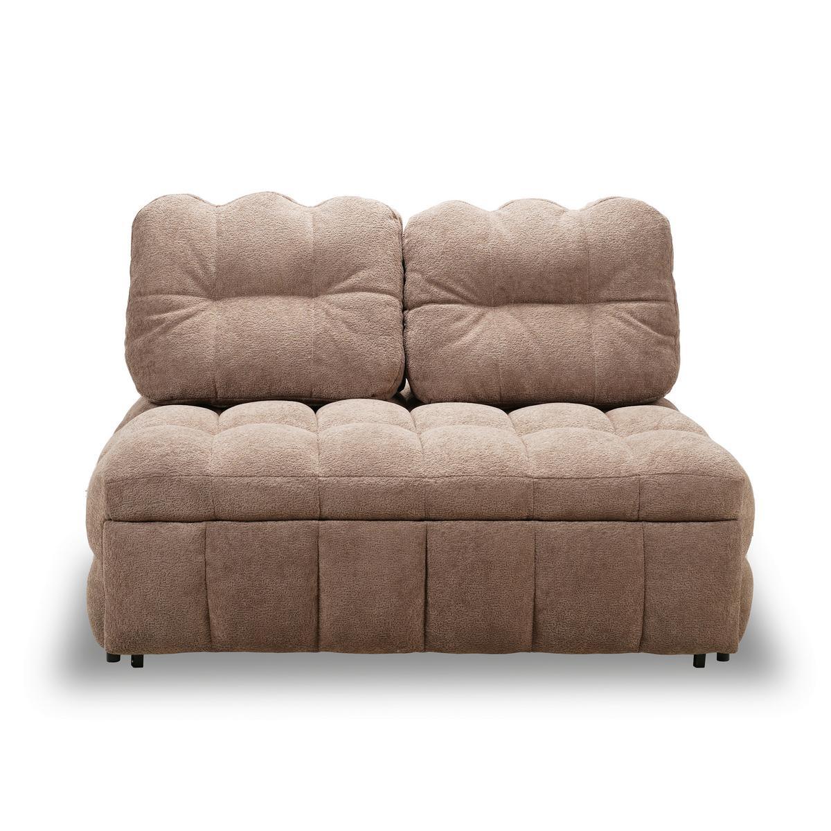 Schlafsofa Liara Webstoff Mokka - Schwarz/Mokka, MODERN, Holz/Textil (137/87/110cm) - Bessagi Home