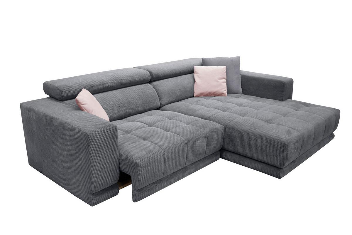 Kutna Garnitura Portland - siva/crna, Moderno, tekstil/plastika (275/78-98/197cm) - Premium Living