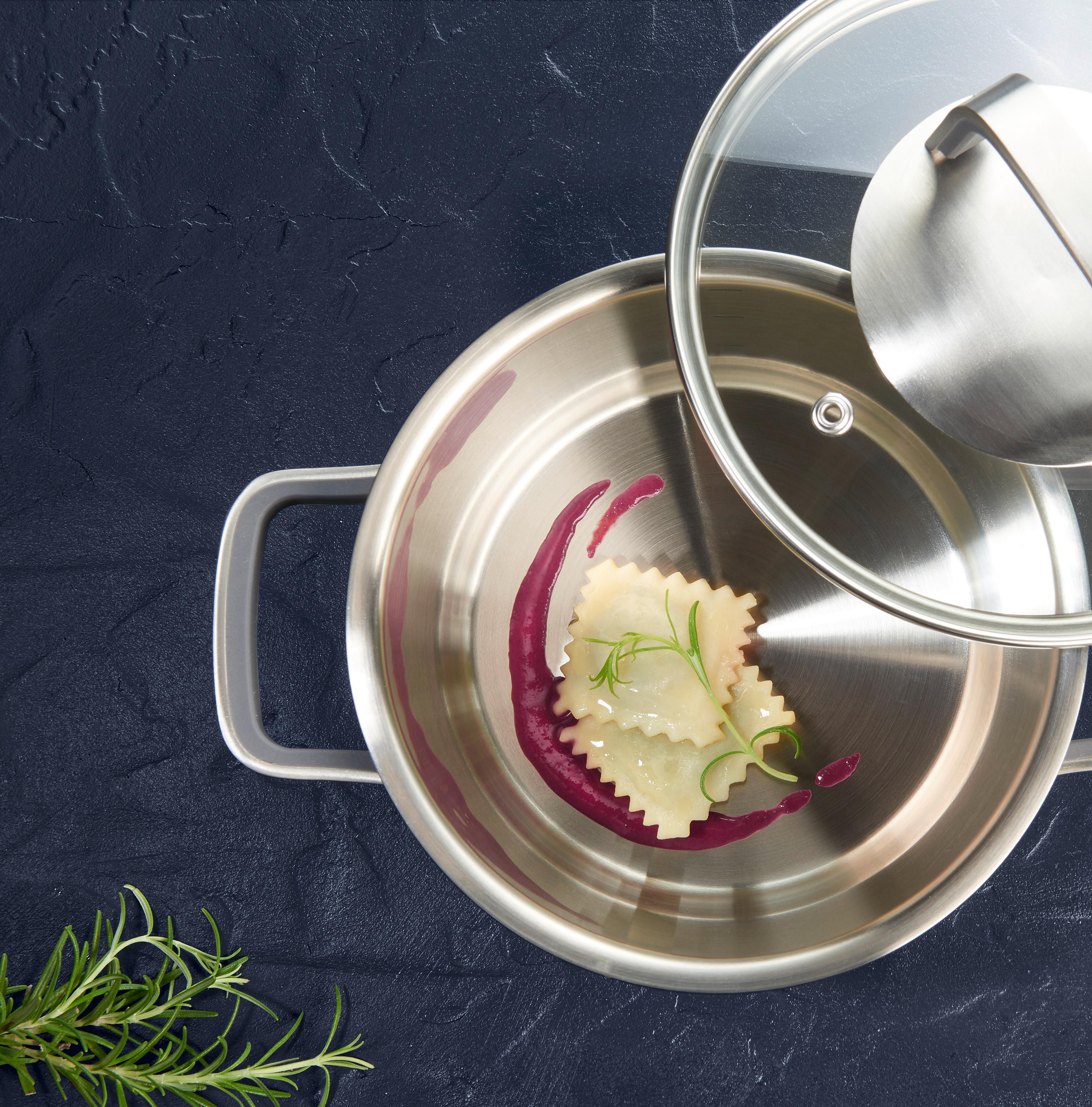 Kochtopf Silverline Ø ca. 16cm - Klar/Edelstahlfarben, KONVENTIONELL, Glas/Metall (16/9,5cm) - Gourmesto