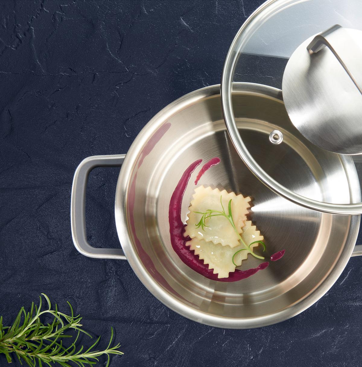 Kochtopf Silverline Ø ca. 16cm - Klar/Edelstahlfarben, KONVENTIONELL, Glas/Metall (16/9,5cm) - Gourmesto