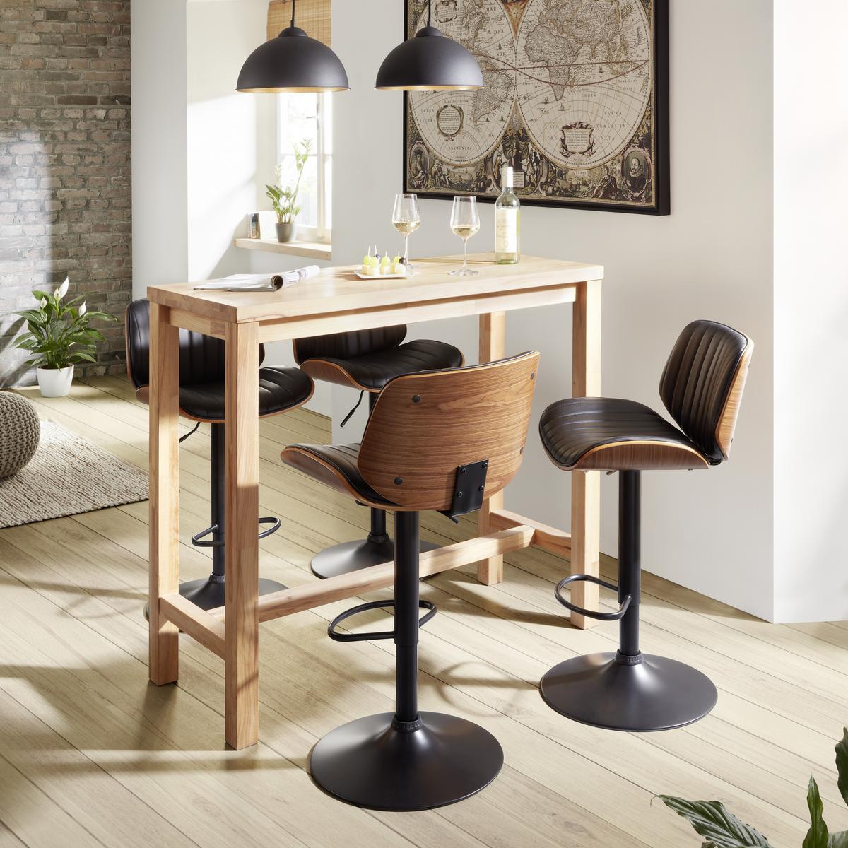 Barska Stolica Jeff - boje oraha/crna, Lifestyle, drvo/metal (47/87-108/50cm) - Premium Living