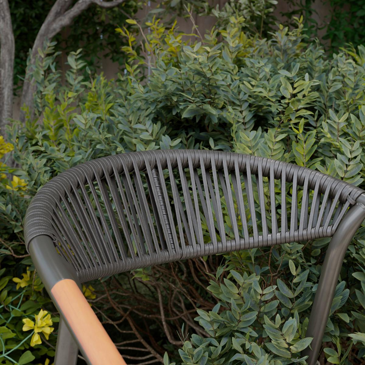 Gartenstuhl Maxi Antrhazit Aluminium - Anthrazit/Beige, MODERN, Holz/Kunststoff (55/80/62cm) - Mömax