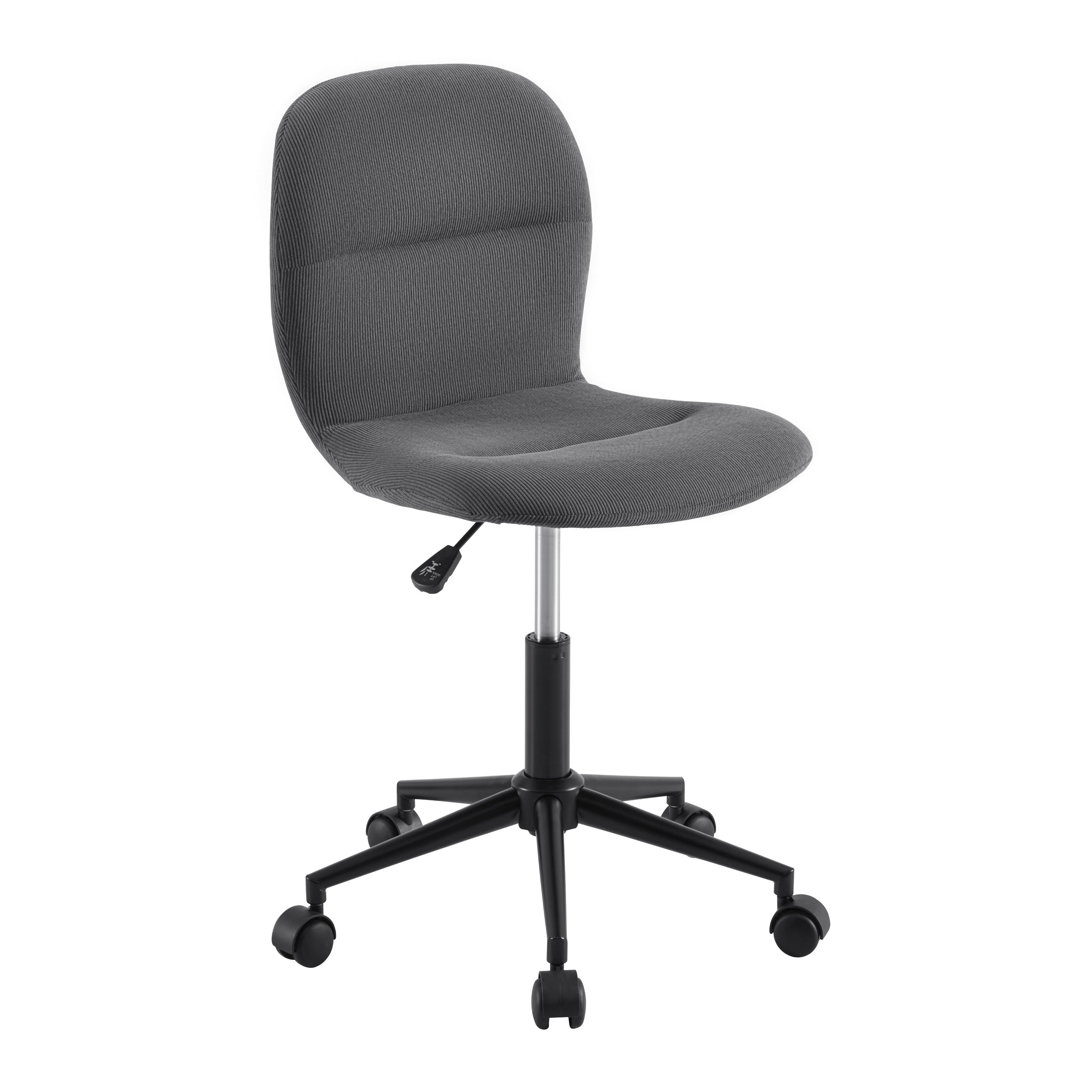 Drehstuhl Lisa Grau - Schwarz/Grau, MODERN, Kunststoff/Textil (49/81-93/52cm) - Mömax