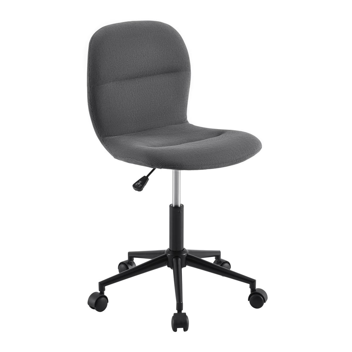 Drehstuhl Lisa Grau - Schwarz/Grau, MODERN, Kunststoff/Textil (49/81-93/52cm) - Mömax