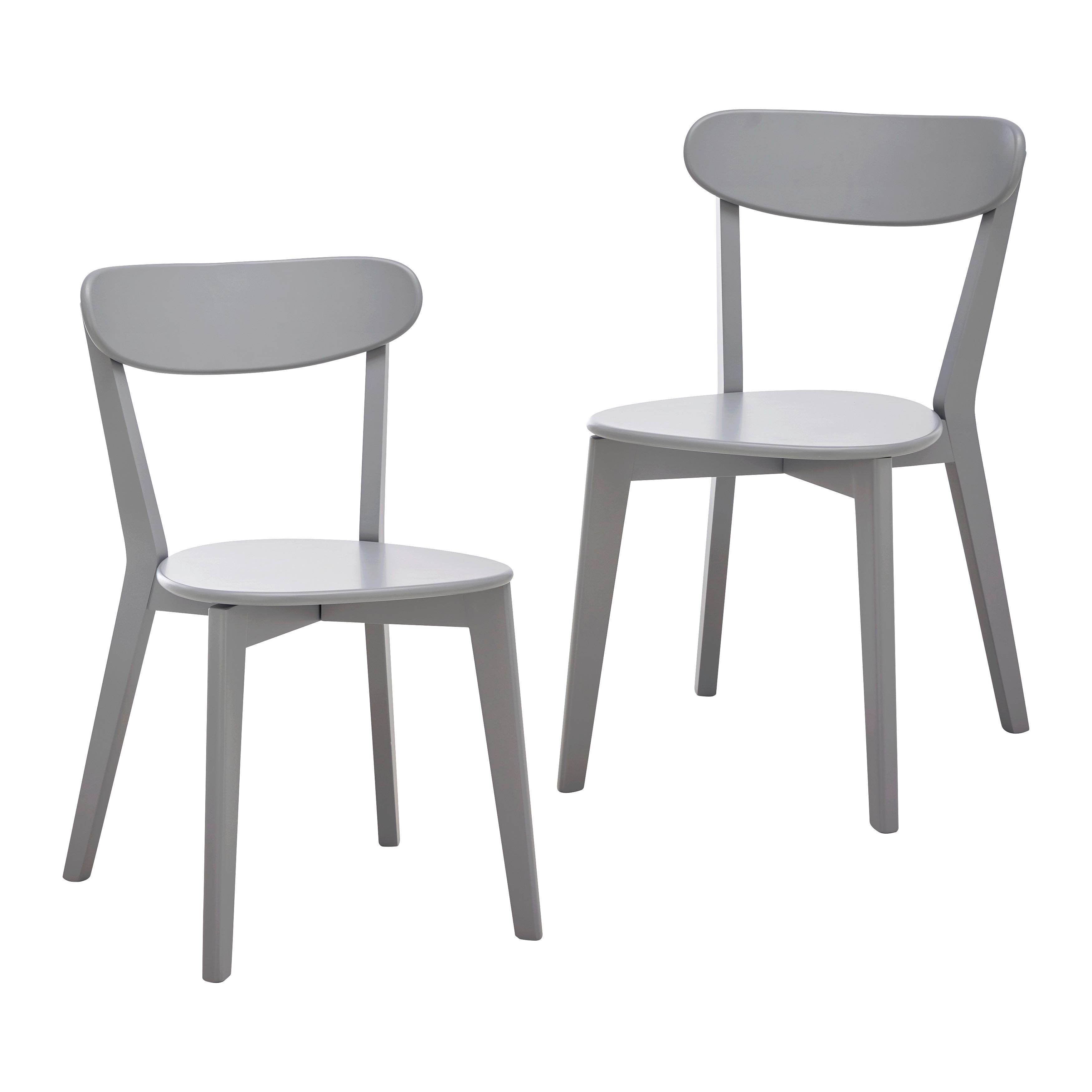 Stuhl-Set Lorca Grau Holz massiv - Grau, MODERN, Holz (45/79/52cm) - Bessagi Home