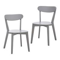 Stuhl-Set Lorca Grau Holz massiv - Grau, MODERN, Holz (45/79/52cm) - Bessagi Home