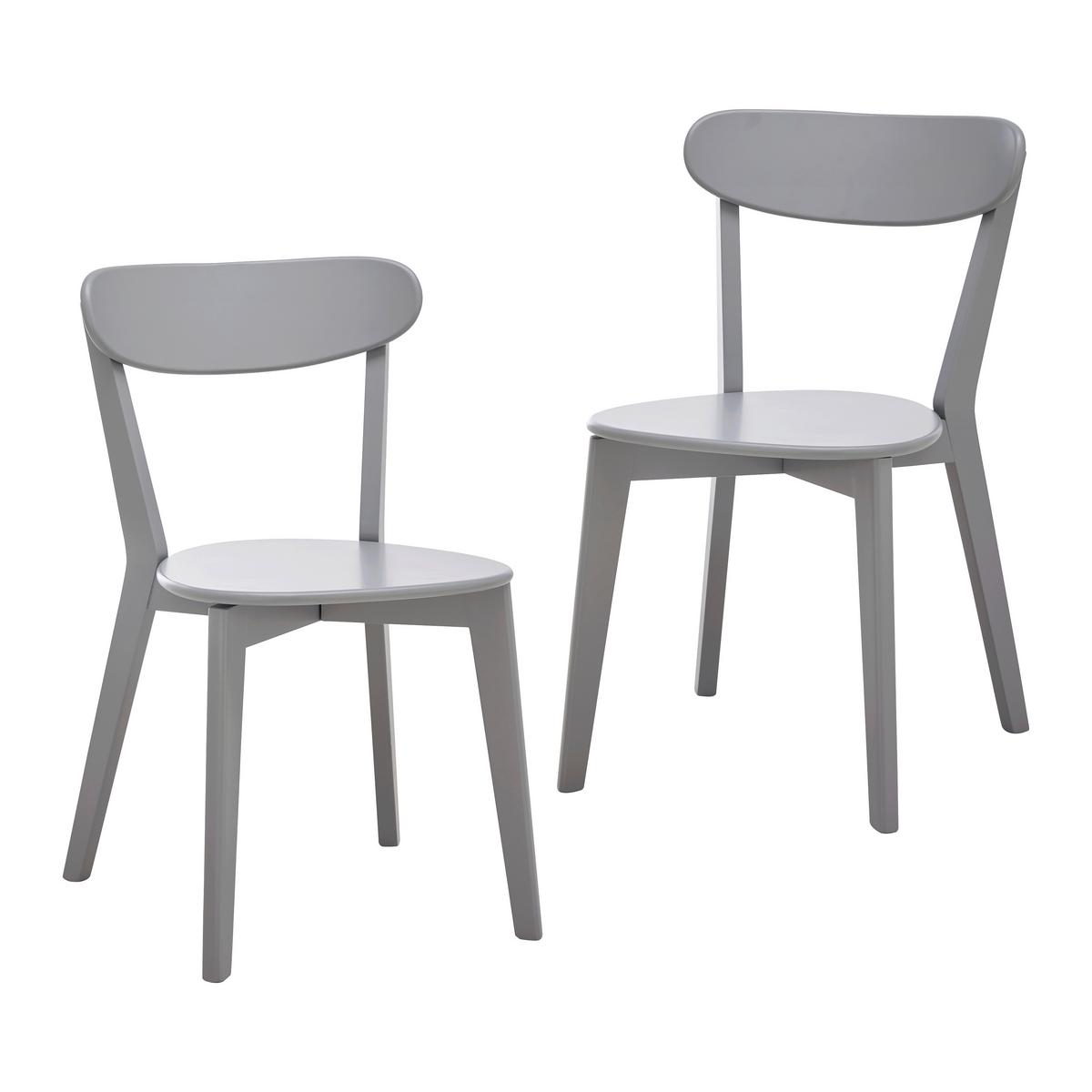 Stuhl-Set Lorca Grau Holz massiv - Grau, MODERN, Holz (45/79/52cm) - Bessagi Home