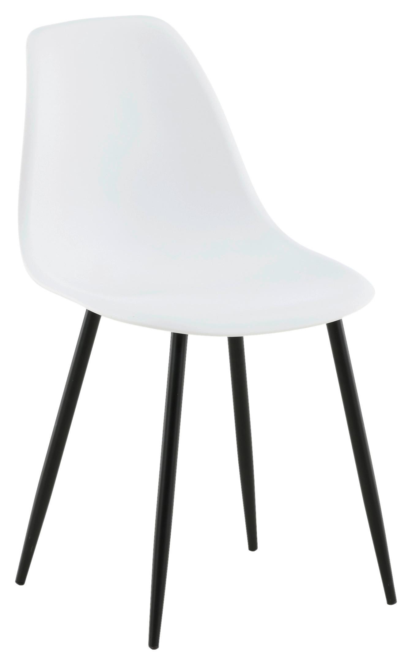 STUHL-SET POLAR - Schwarz/Weiß, Design, Kunststoff/Metall (45,5/81/58cm) - Livetastic