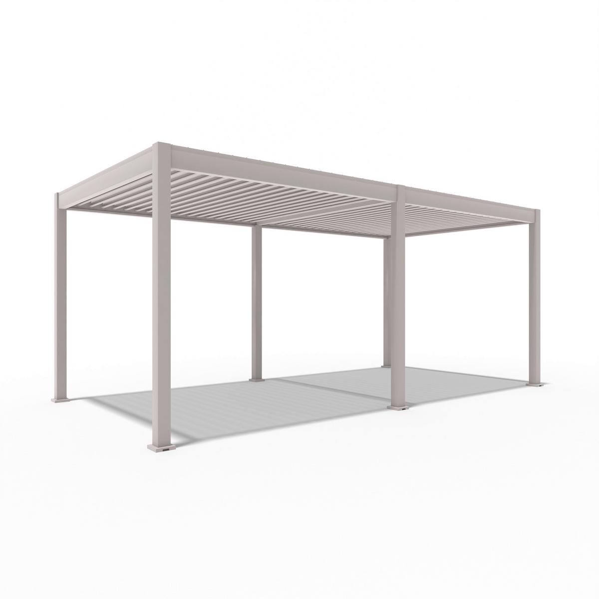 Pergola Deluxe ca. 300x600 cm Weiß Netzbetrieb inkl. LED - Weiß, Basics, Metall (600/255/300cm) - Gardenson