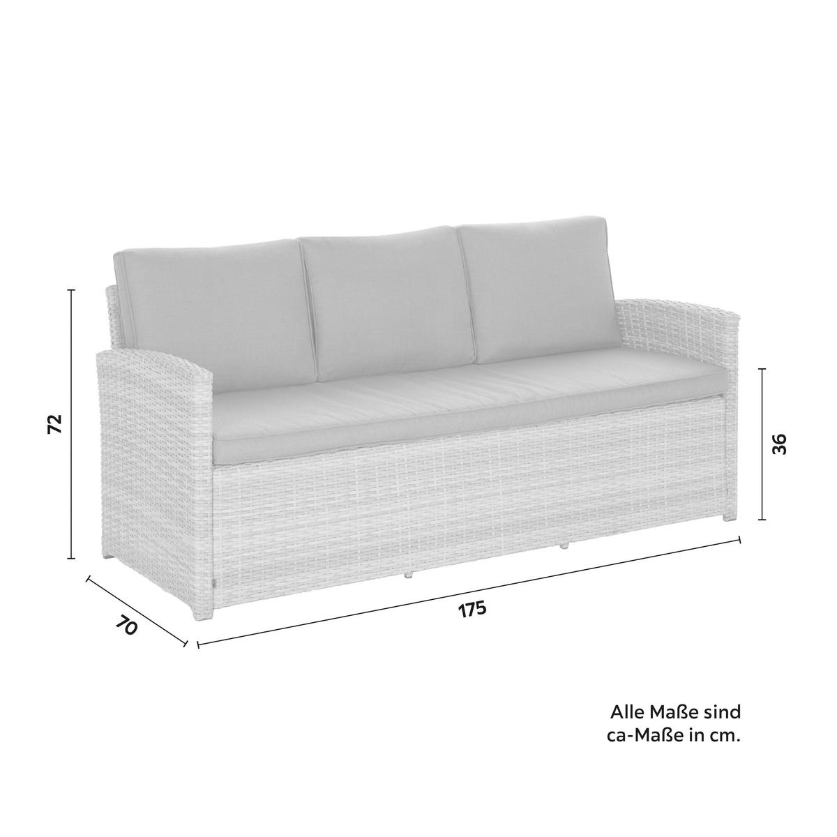 Loungegarnitur-Set Nela 2 Grau/Beige - Beige/Hellgrau, Modern, Glas/Kunststoff - Mömax