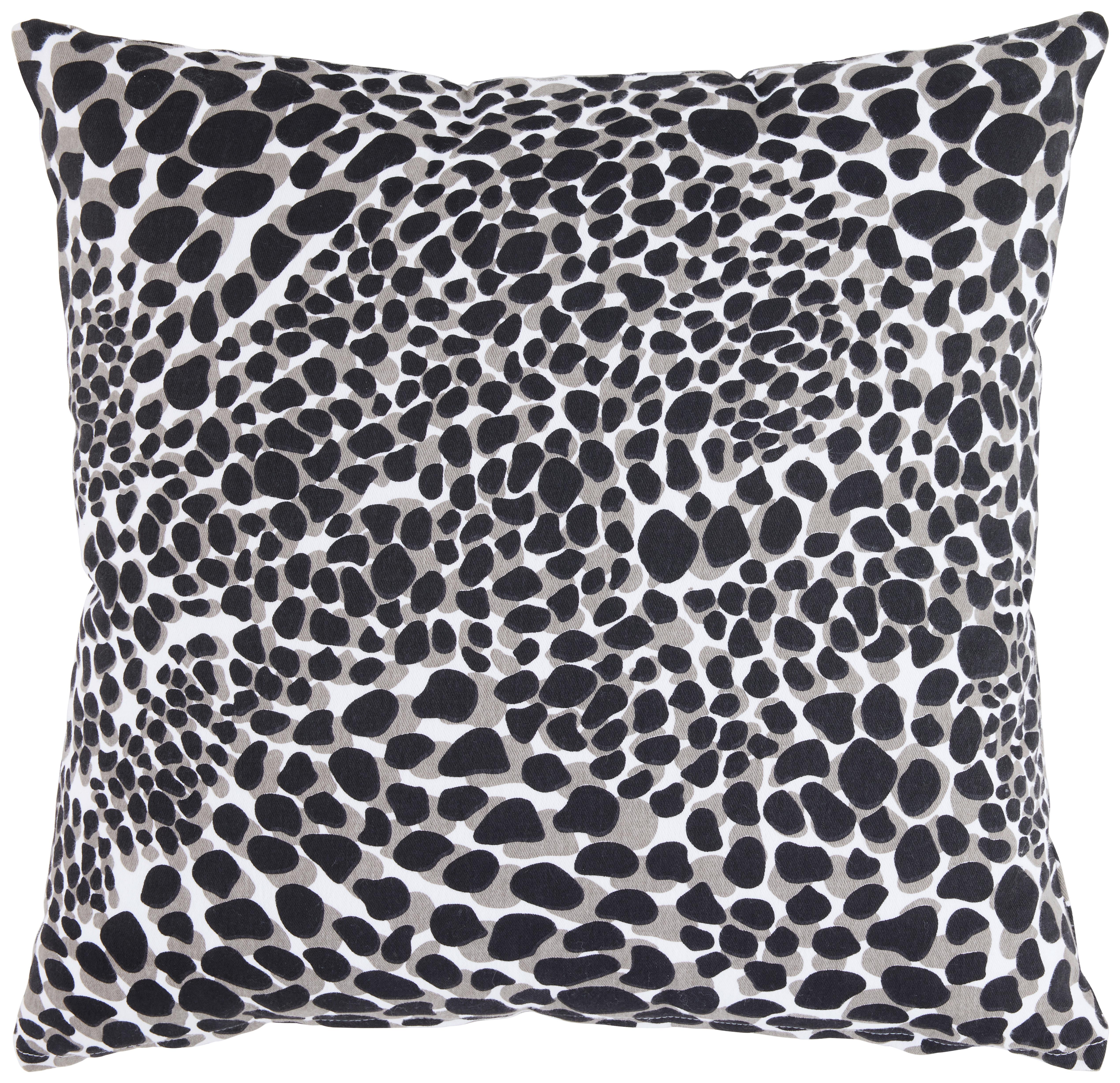 Zierkissen Stony in Schwarz/Weiss ca. 45x45cm - Weiss/Schwarz, Modern (45/45cm) - Modern Living