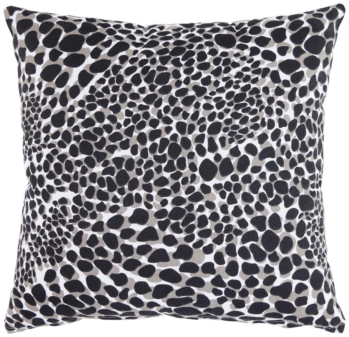 Zierkissen Stony in Schwarz/Weiss ca. 45x45cm - Weiss/Schwarz, Modern (45/45cm) - Modern Living