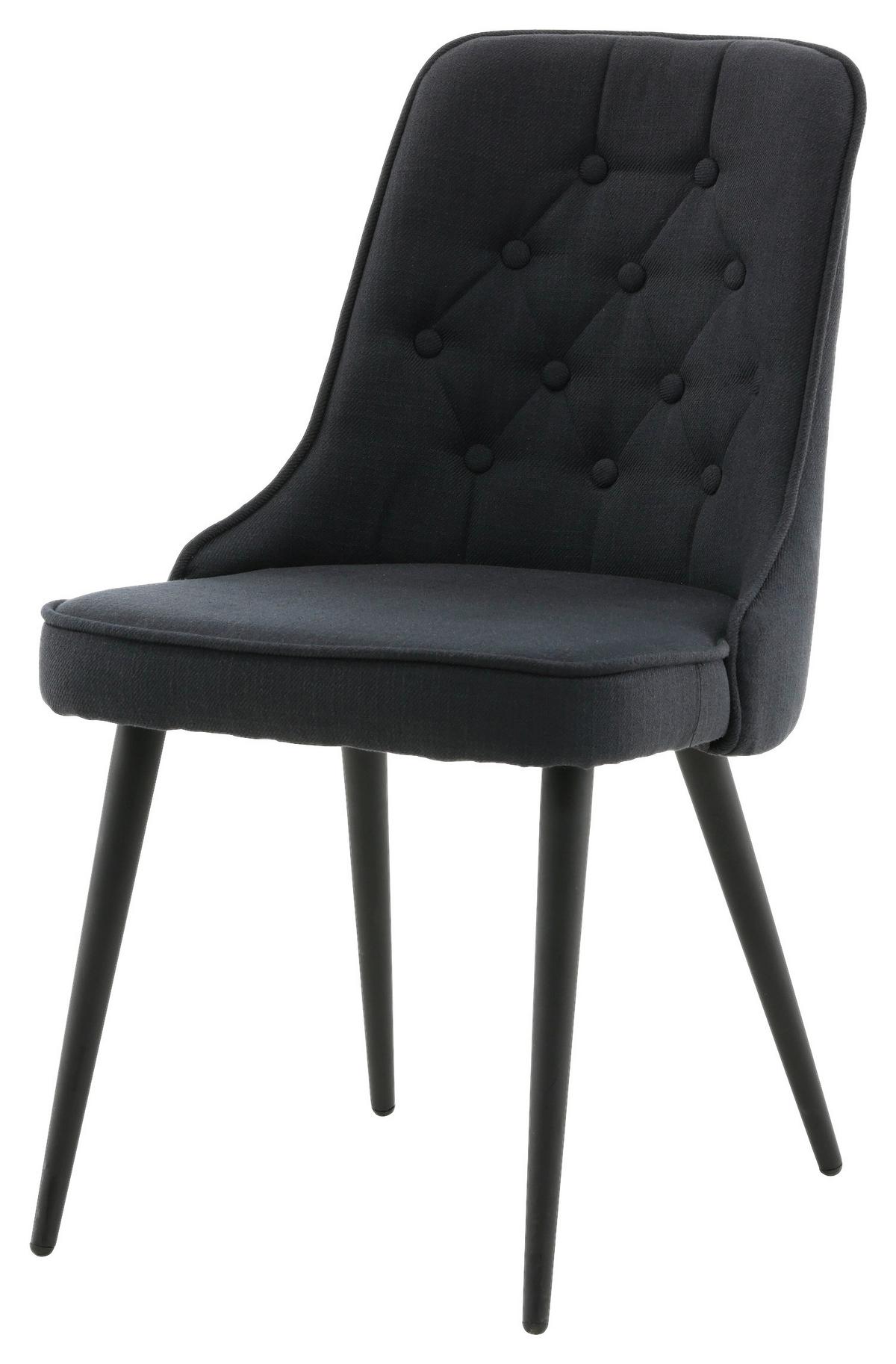 STUHL-SET VELVET DELUXE - Schwarz, Design, Kunststoff/Textil (50/88.5/66cm) - Livetastic