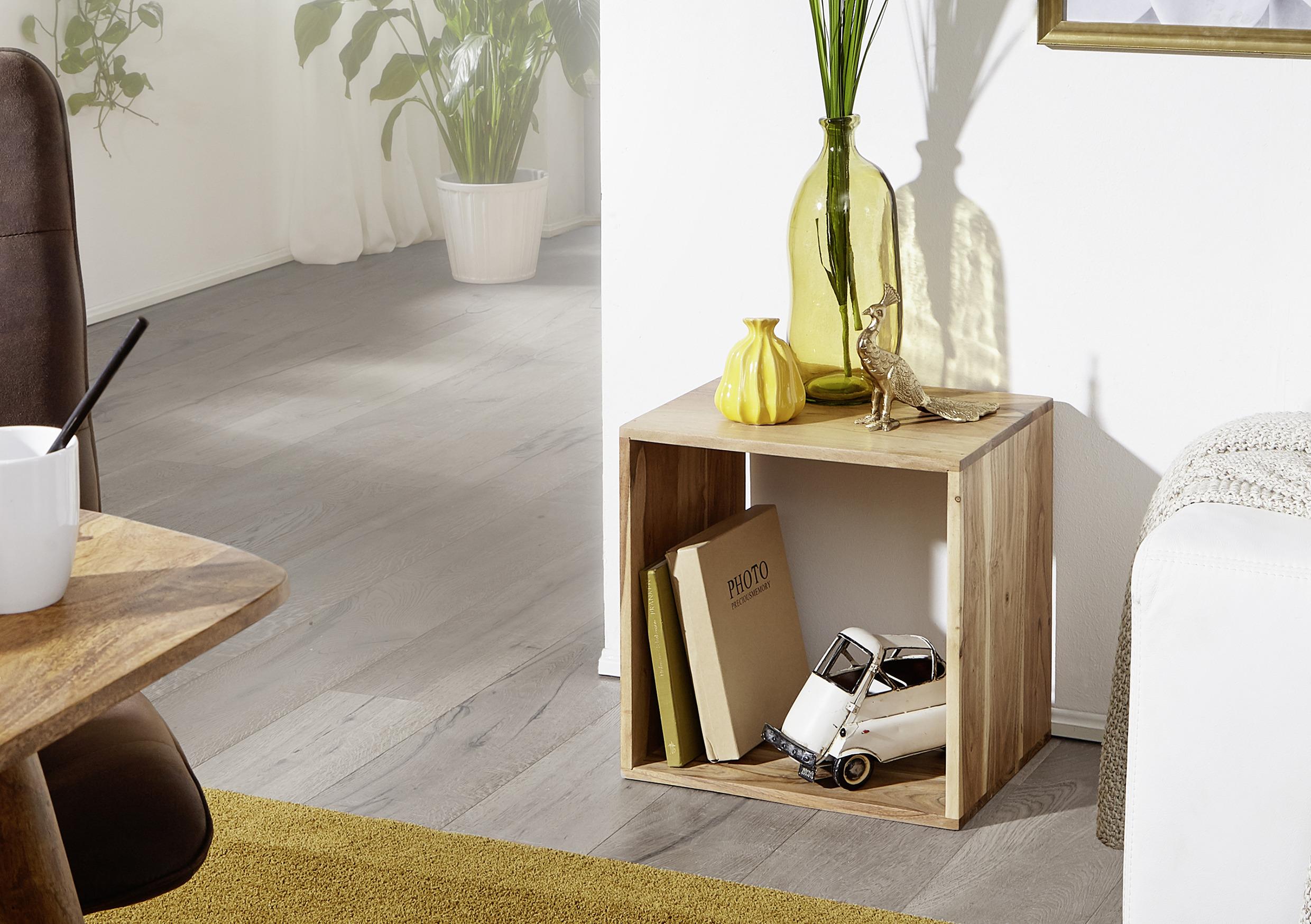 Regal Mumbai aus Akazie - Akaziefarben, MODERN, Holz (43,5/43,5/33cm) - MID.YOU