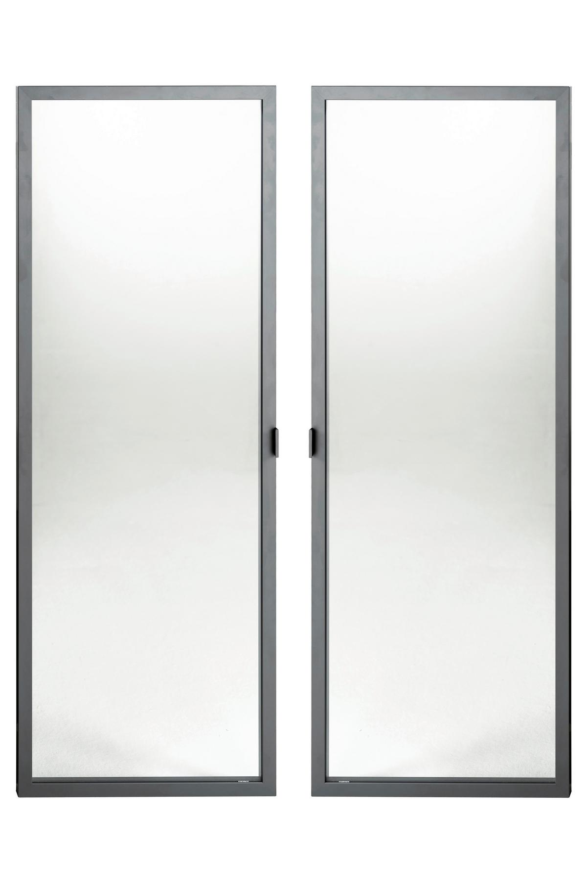 Set 2 Vrata Rilega - siva, Moderno, staklo/metal (73,7/101,2/2cm) - Modern Living