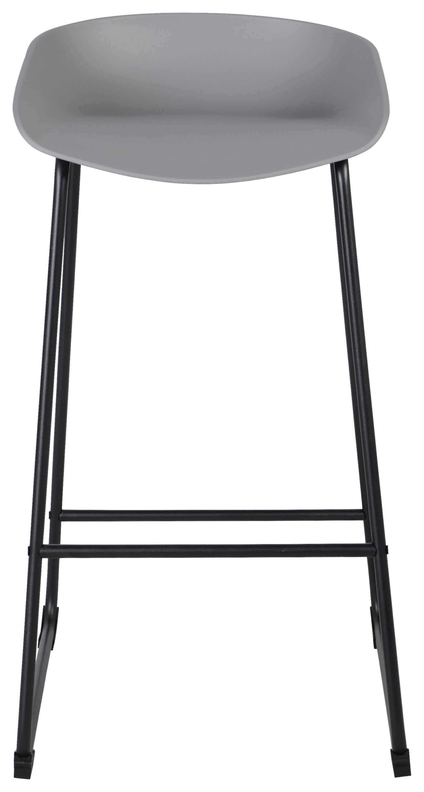 Barhocker Vegas Grau/Schwarz - Schwarz/Grau, Modern, Kunststoff/Metall (47/84/48cm) - Based