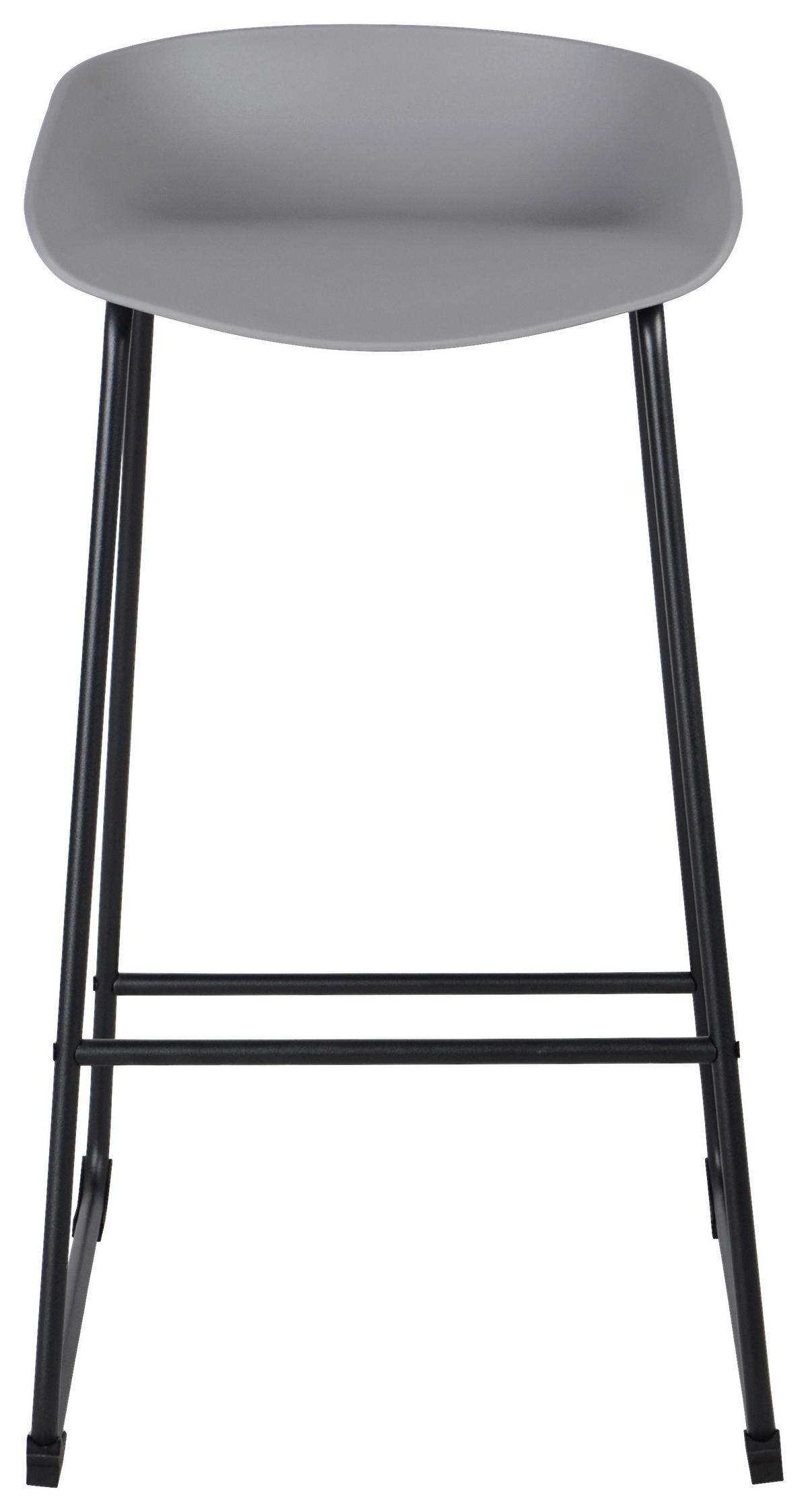 Barhocker Vegas Grau/Schwarz - Schwarz/Grau, Modern, Kunststoff/Metall (47/84/48cm) - Based
