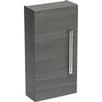 Hängeschrank in Mooreichefarben - Chromfarben/Mooreichefarben, MODERN, Glas/Holzwerkstoff (35/68/16cm) - PREMIUM LIVING
