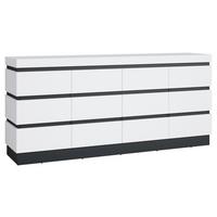 Comodă cu uși CAMPANIA - alb/antracit, Trend, material pe bază de lemn (201,2/92,5/45cm) - Modern Living