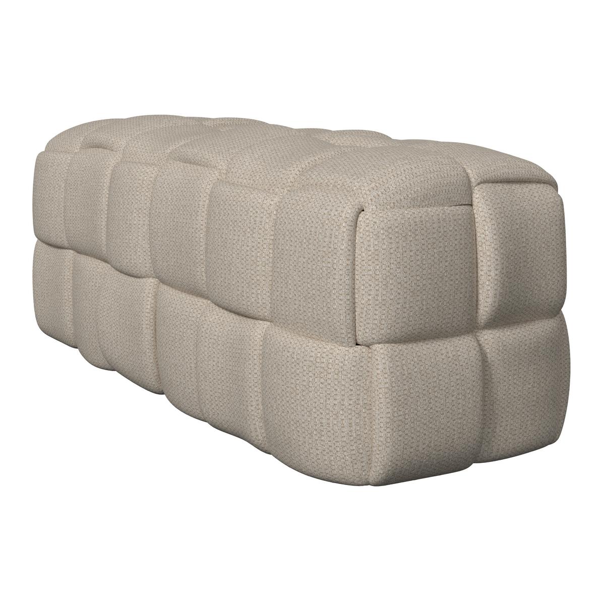 Bettbank Ella Bouclé Beige - Creme/Schwarz, MODERN, Holz/Kunststoff (110/45/45cm) - Bessagi Home