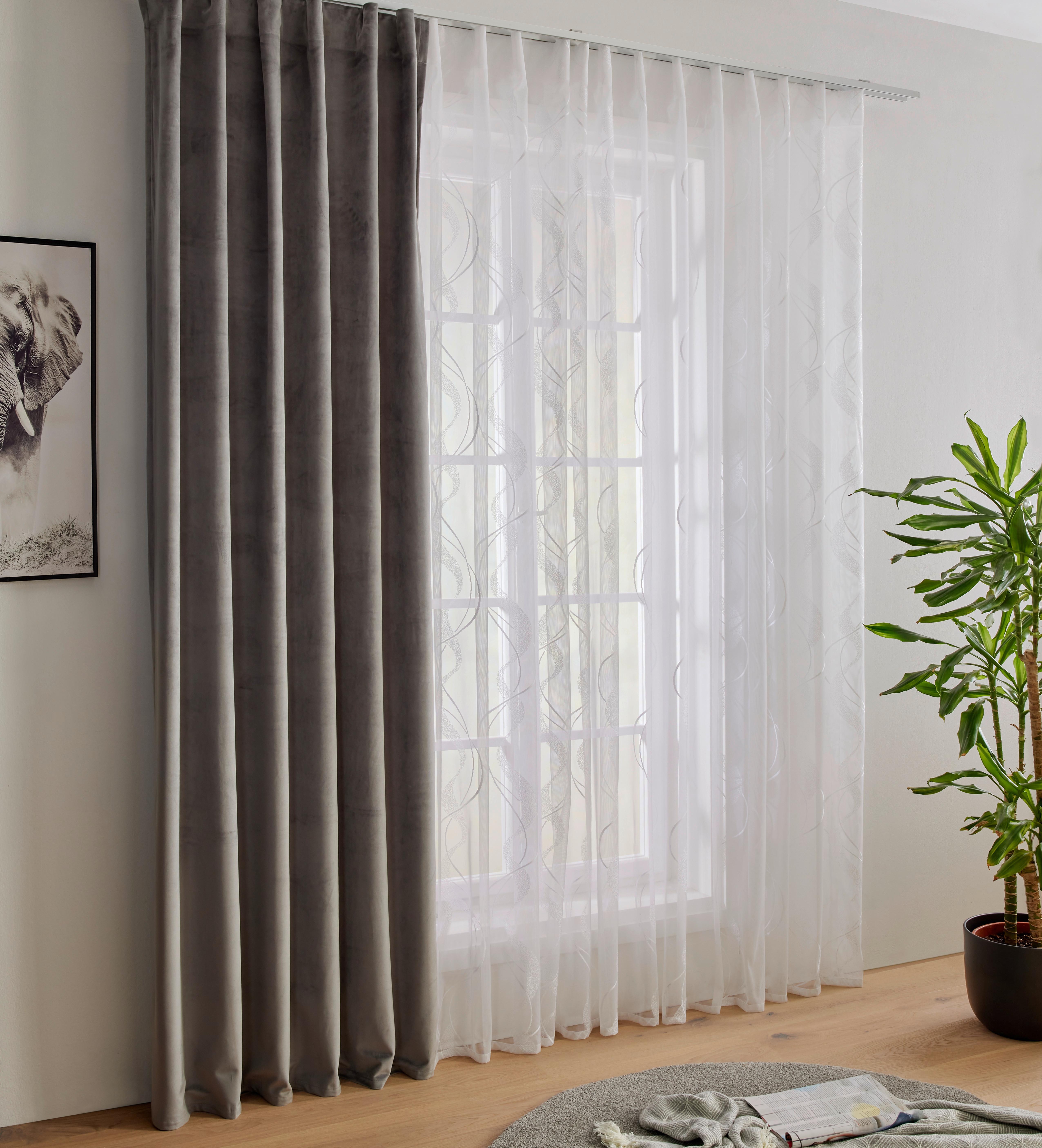 Tagesvorhang Wave Weiss ca. 300x245cm - Weiss, Textil (300/245cm) - Modern Living