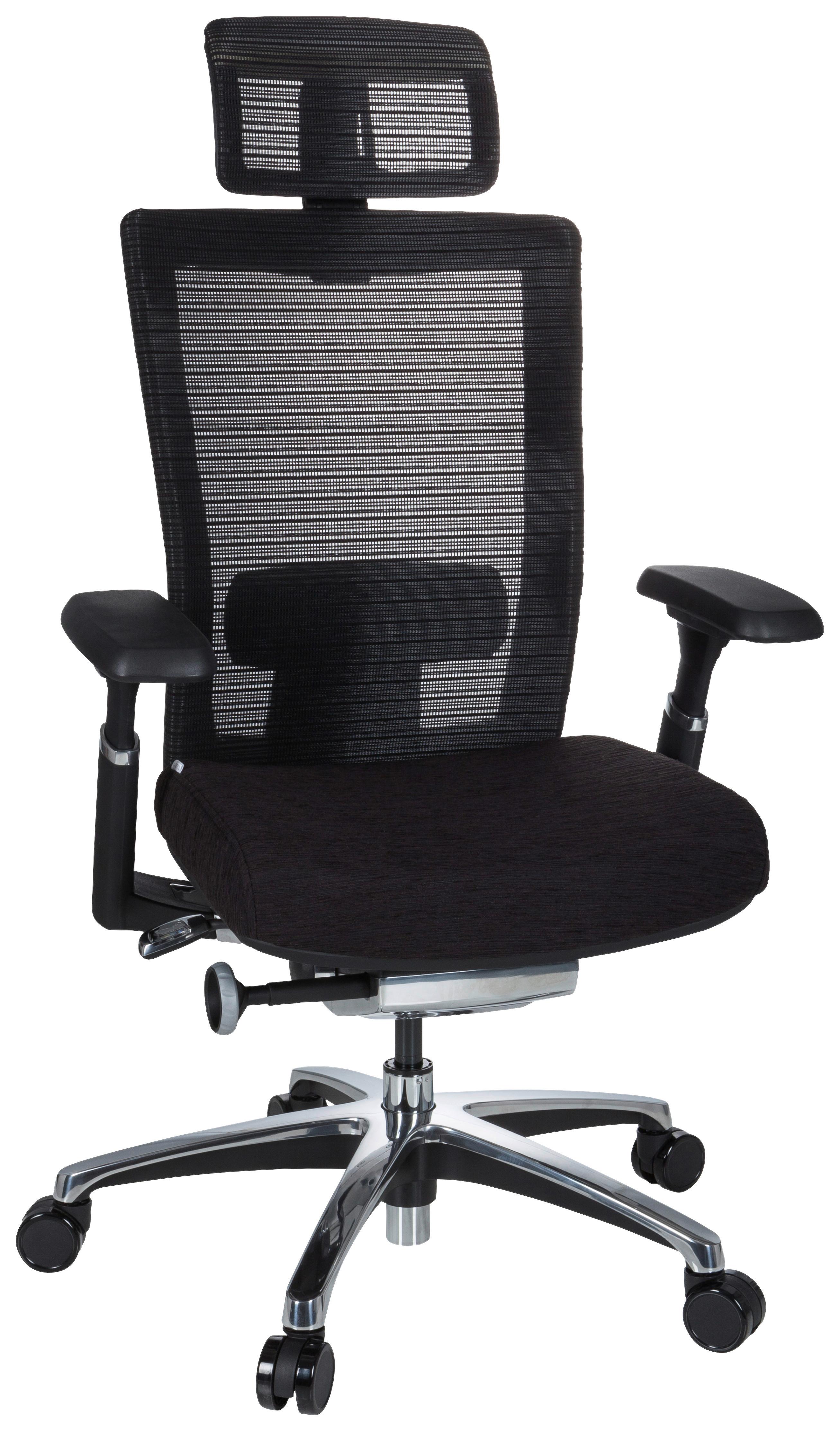 Pisarniški Stol Nova Pro I, Črna - srebrne barve/črna, Moderno, kovina/umetna masa (65/133/60cm) - MID.YOU