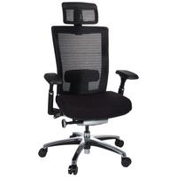 Pisarniški Stol Nova Pro I, Črna - srebrne barve/črna, Moderno, kovina/umetna masa (65/133/60cm) - MID.YOU