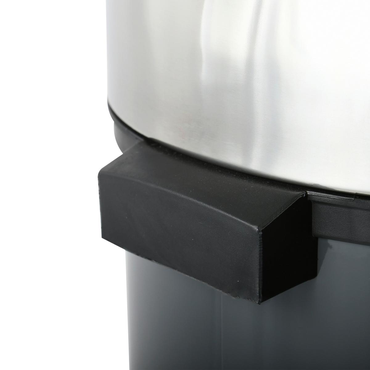 ABFALLEIMER 100932 - Dunkelgrau/Schwarz, Basics, Kunststoff/Metall (35/66/35cm) - Spirella