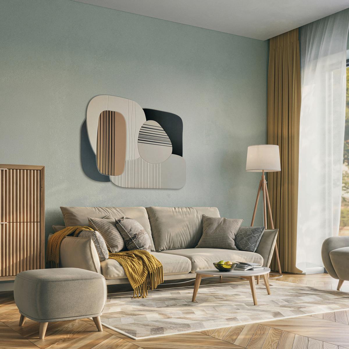 Akustični Panel Marla - črna/bež, tekstil (90/120cm) - Premium Living