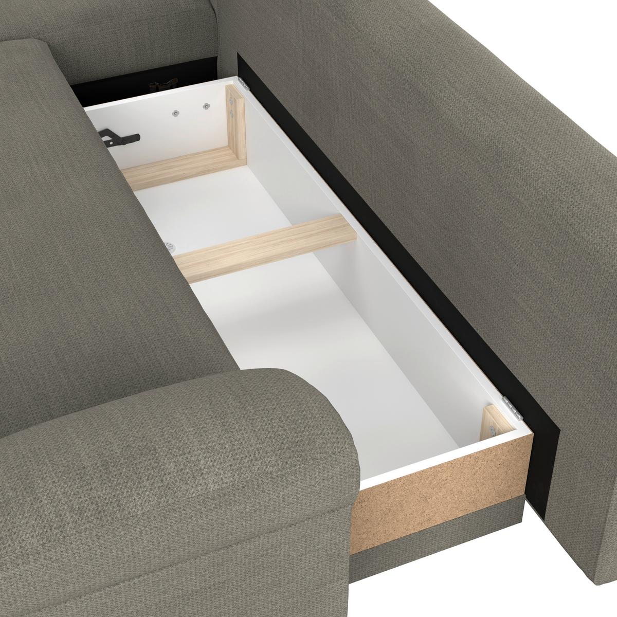 Kutna Garnitura Mendoza - boje pijeska/crna, Konvencionalno, tekstil (197/309cm) - Modern Living