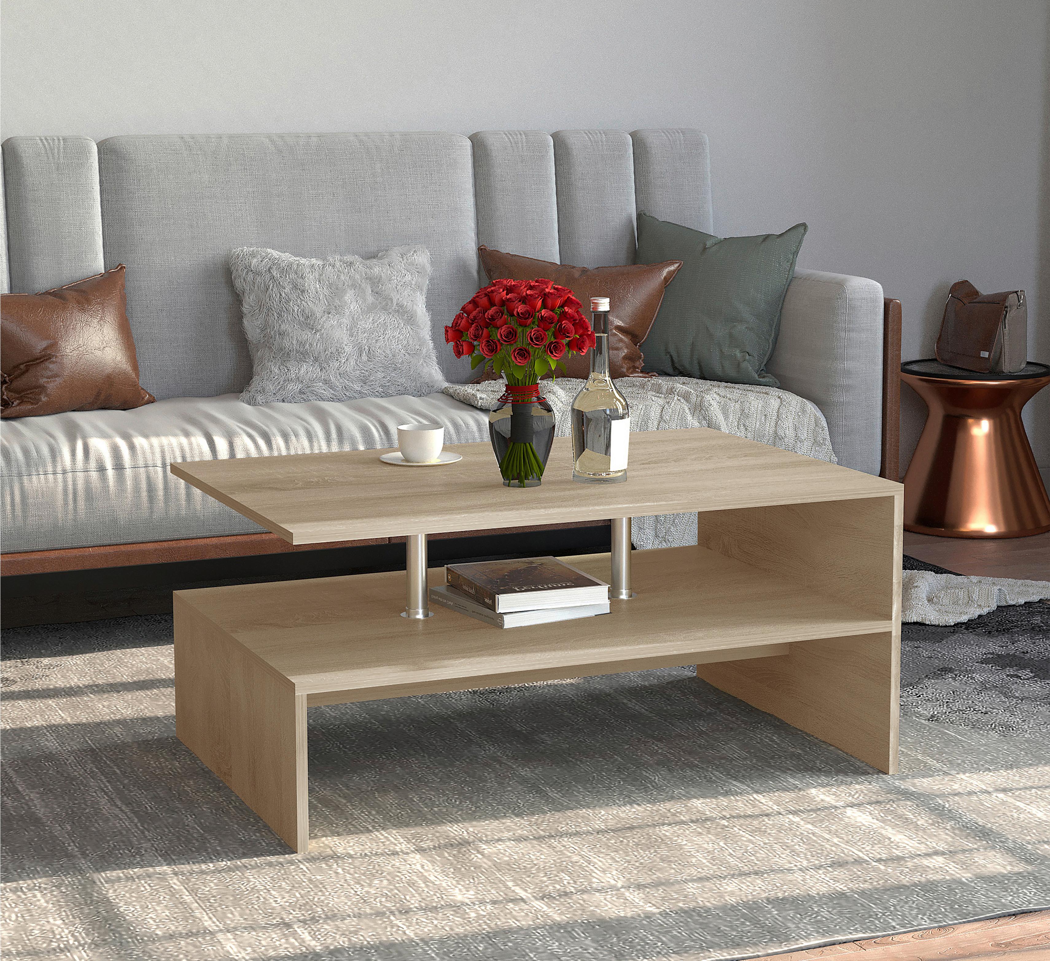 COUCHTISCH MALISO L - Sonoma Eiche, Design, Holzwerkstoff (90/60/42cm) - MID.YOU