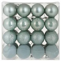 Christbaumkugel Noele Blau, 32-teilig - Blau, KONVENTIONELL, Kunststoff (6cm) - Mömax