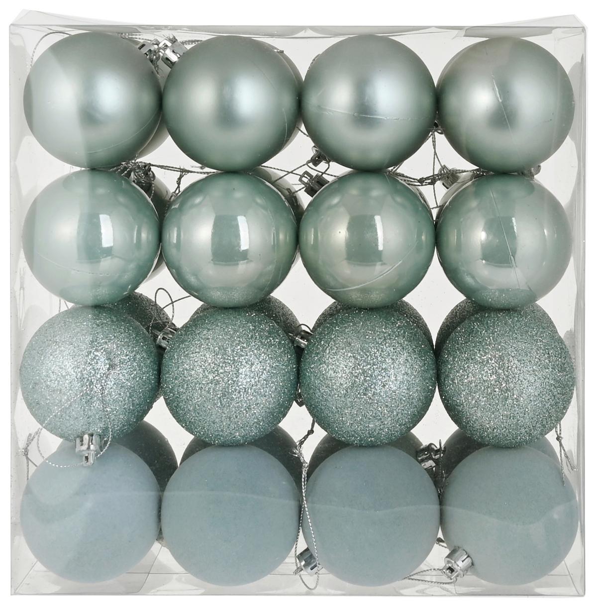 Christbaumkugel Noele Blau, 32-teilig - Blau, KONVENTIONELL, Kunststoff (6cm) - Mömax