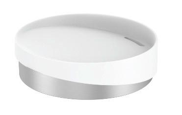 Seifenschale Chris in Weiß - Weiß, MODERN, Kunststoff/Metall (11/3cm) - Premium Living