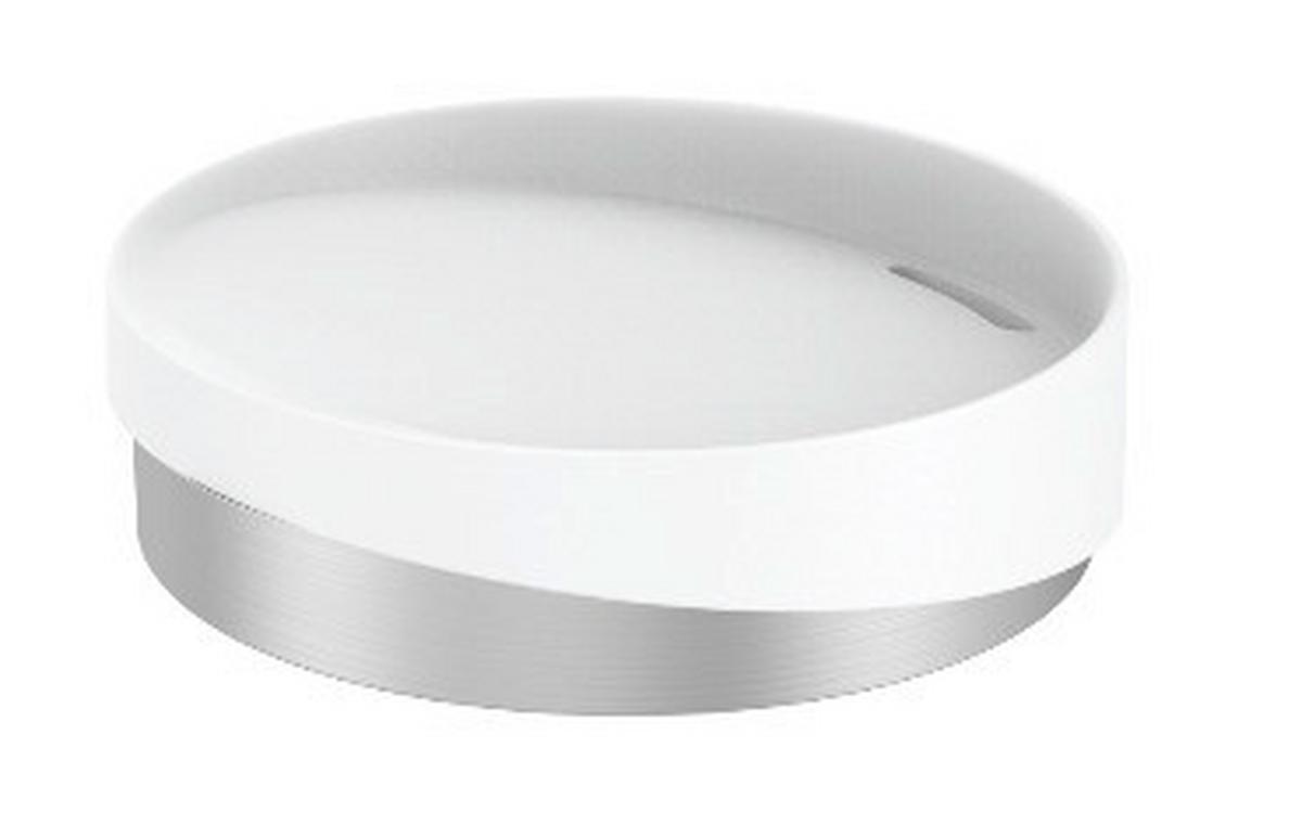 Seifenschale Chris in Weiss - Weiss, Modern, Kunststoff/Metall (11/3cm) - Premium Living
