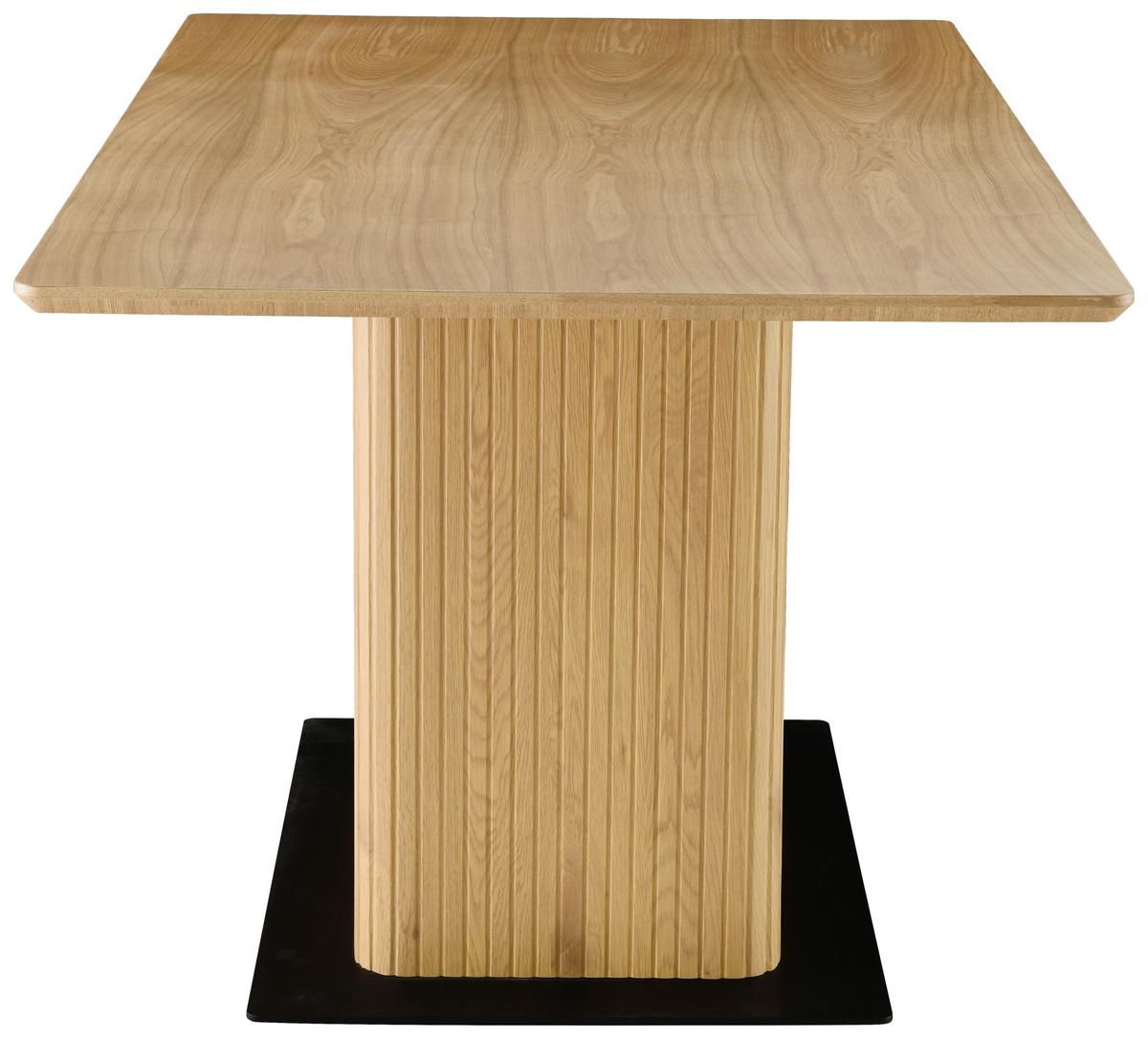Jedilna Miza Joe, Barva Hrasta, 160x90 - črna/barve hrasta, Trendi, kovina/leseni material (160/90/75cm) - MID.YOU