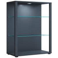 Vitrina Glasol Xl, Siva - črna/antracit, Moderno, umetna masa/steklo (70/90/35cm) - MID.YOU