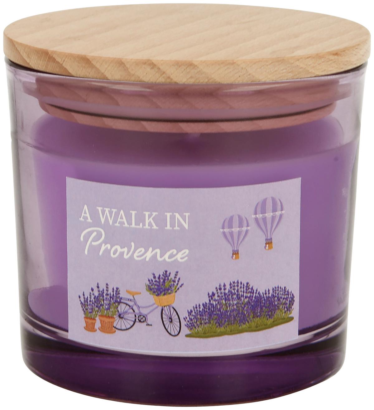 Lumânare în pahar de sticlă LUKE - albastru/bej, materiale naturale/sticlă (8/9cm) - Mömax