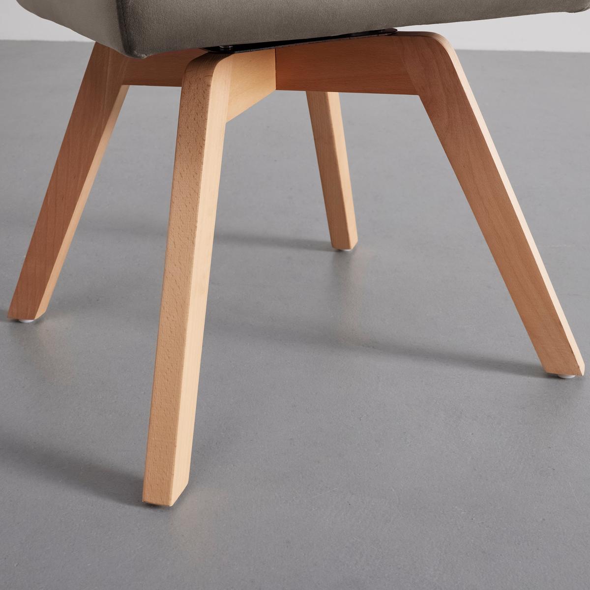 Stol Katrin, Rjavosiva, Vrtljiv - rjavosiva/naravne barve, Moderno, tekstil/les (45/88/62cm) - Bessagi Home
