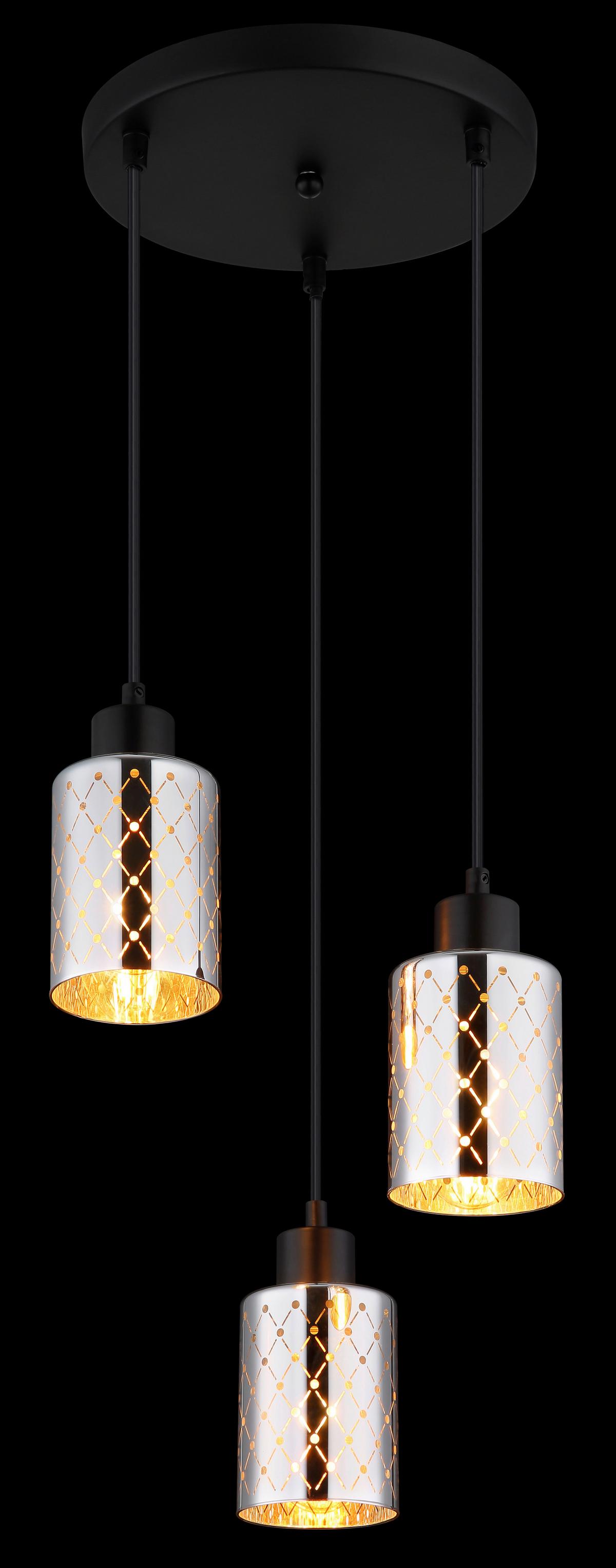 HÄNGELEUCHTE 54316-3HR  ALONSO - Klar/Chromfarben, Basics, Glas/Kunststoff (29/120cm) - Globo