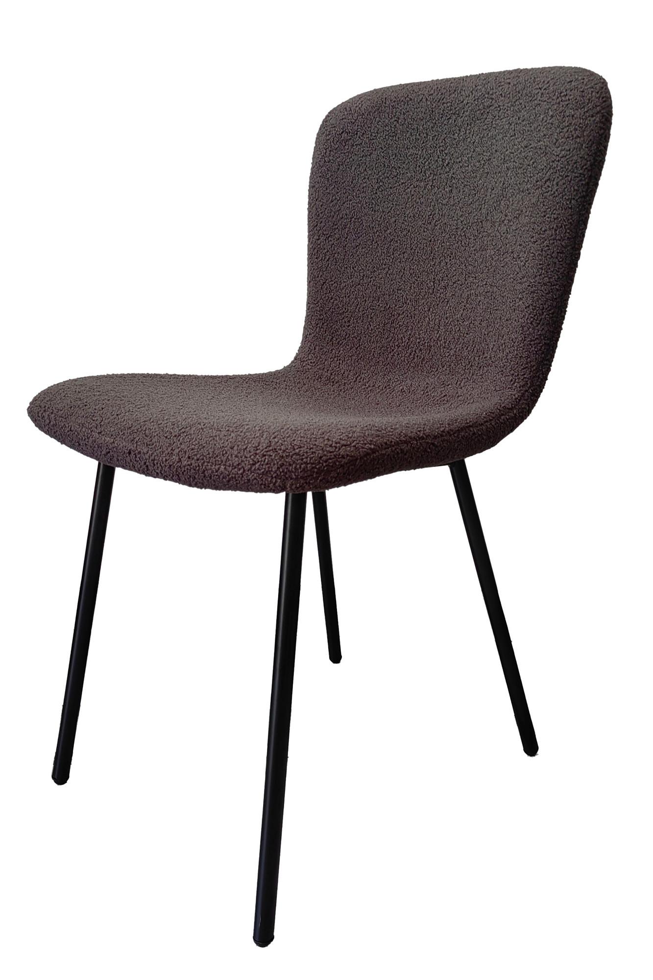 Set Stolov Bouclé, Temno Siva, 4-Delni - temno siva/črna, Moderno, kovina/tekstil (44/79/52cm) - Livetastic