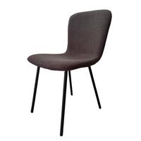 Set Stolov Bouclé, Temno Siva, 4-Delni - temno siva/črna, Moderno, kovina/tekstil (44/79/52cm) - Livetastic