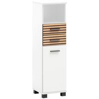 Srednje Visoka Omara Katta, Bela, Barva Hrasta - črna/barve hrasta, Moderno, kovina/umetna masa (30,3/110,5/32,6cm) - Stylife