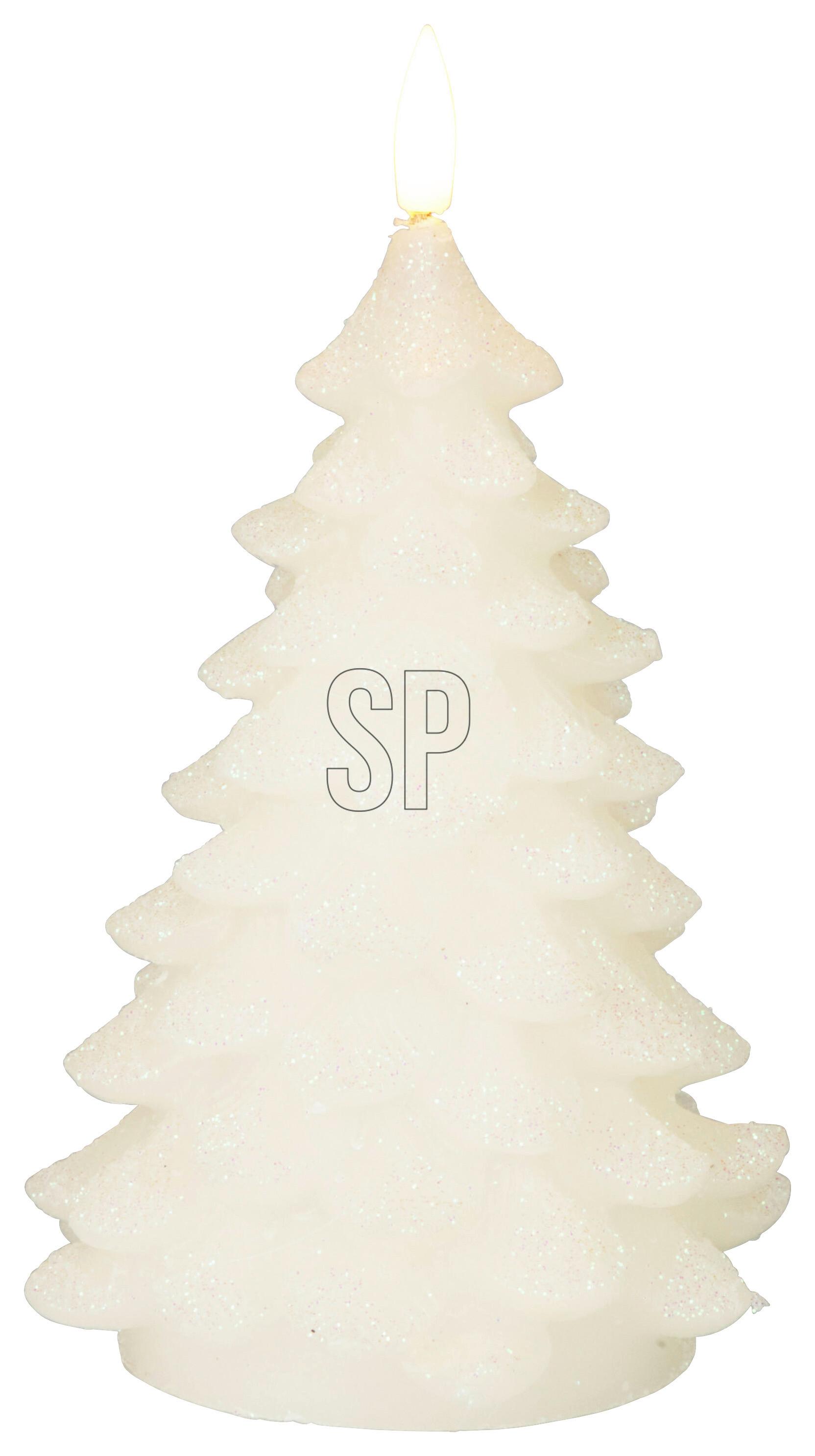 LED-Kerze TREE - Weiss, Paraffin (11/17/11cm)