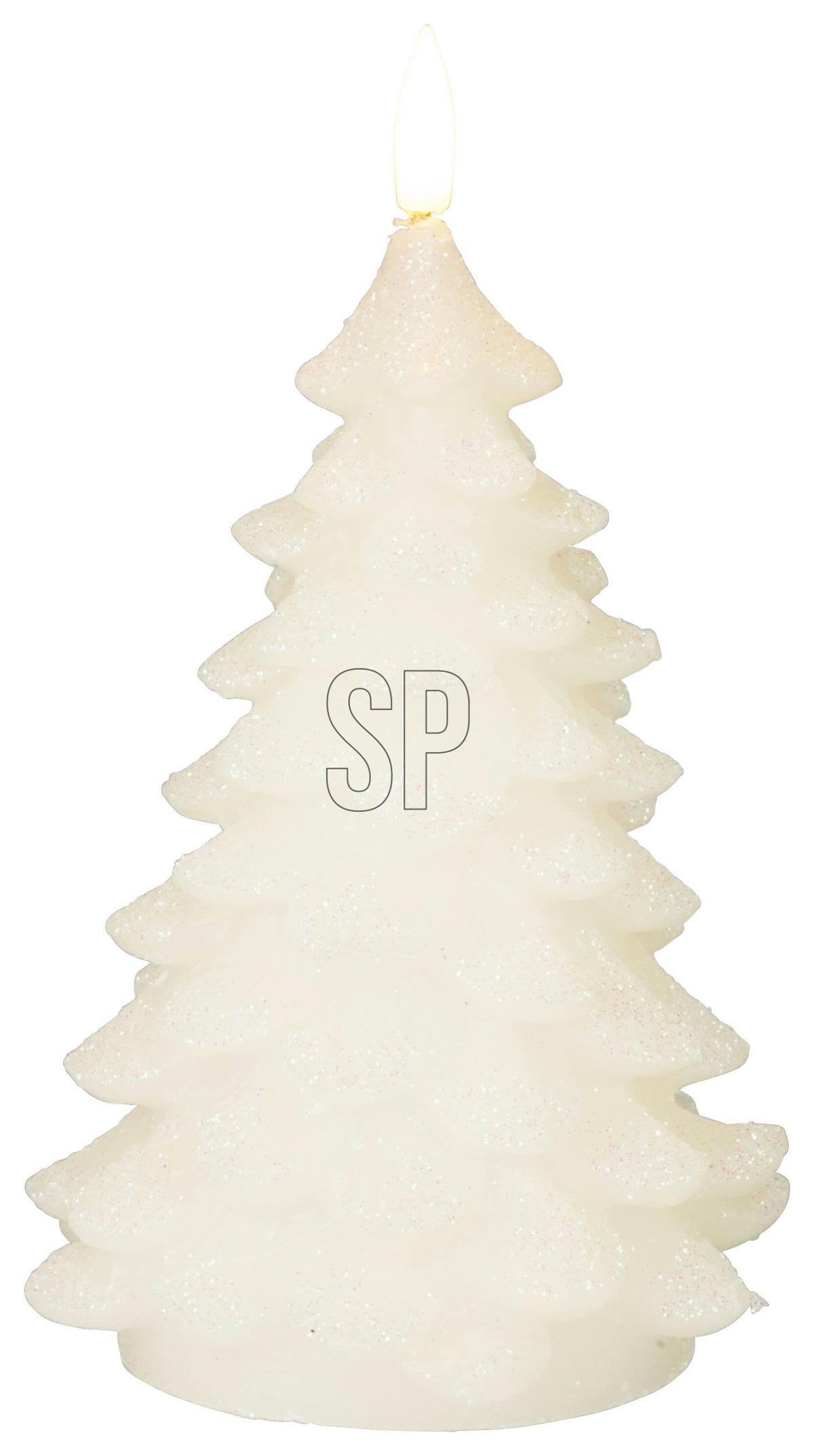 LED-Kerze TREE - Weiss, Paraffin (11/17/11cm)