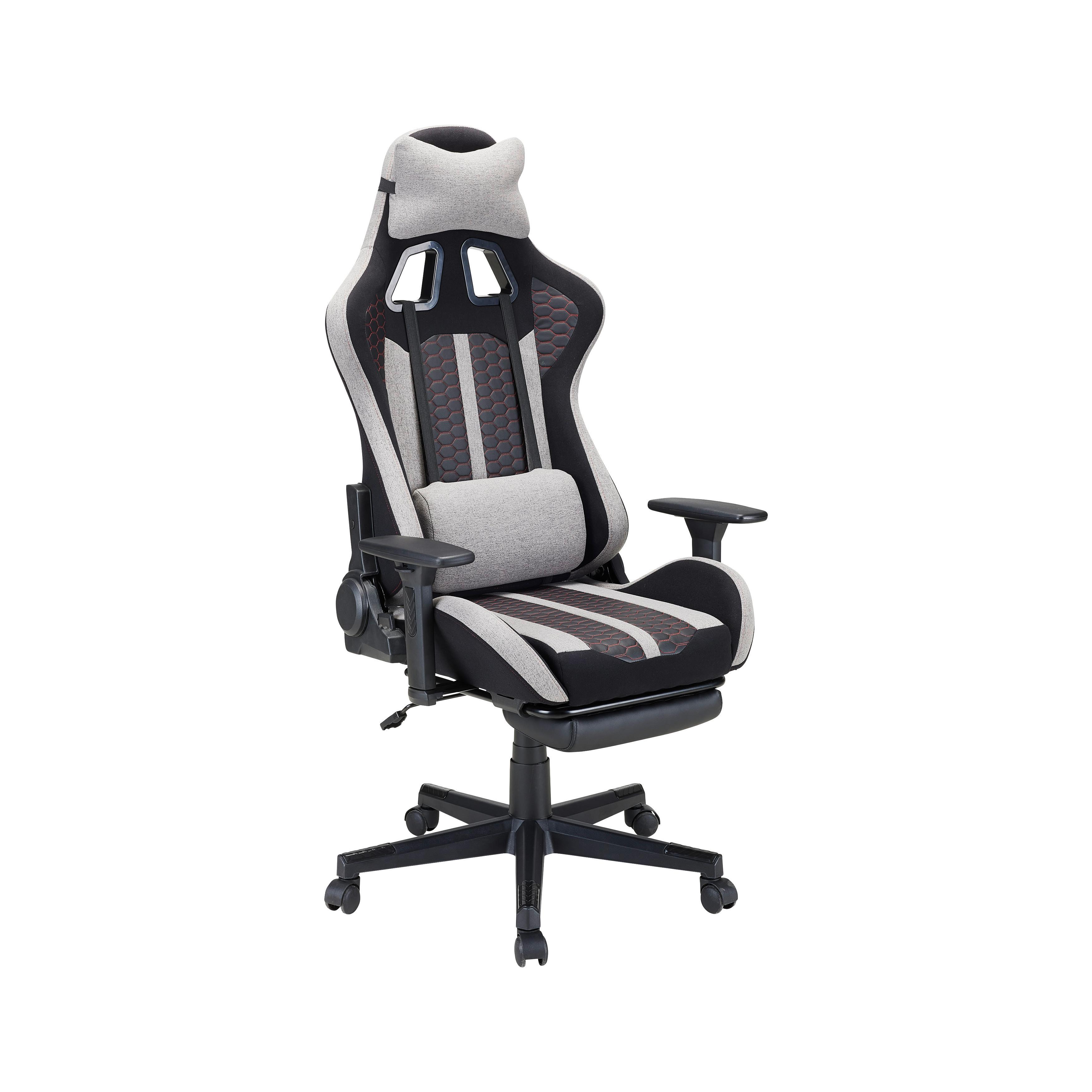 Gamingstuhl Racer II Grau - Schwarz/Grau, MODERN, Kunststoff/Textil (63/114/62cm) - Mömax