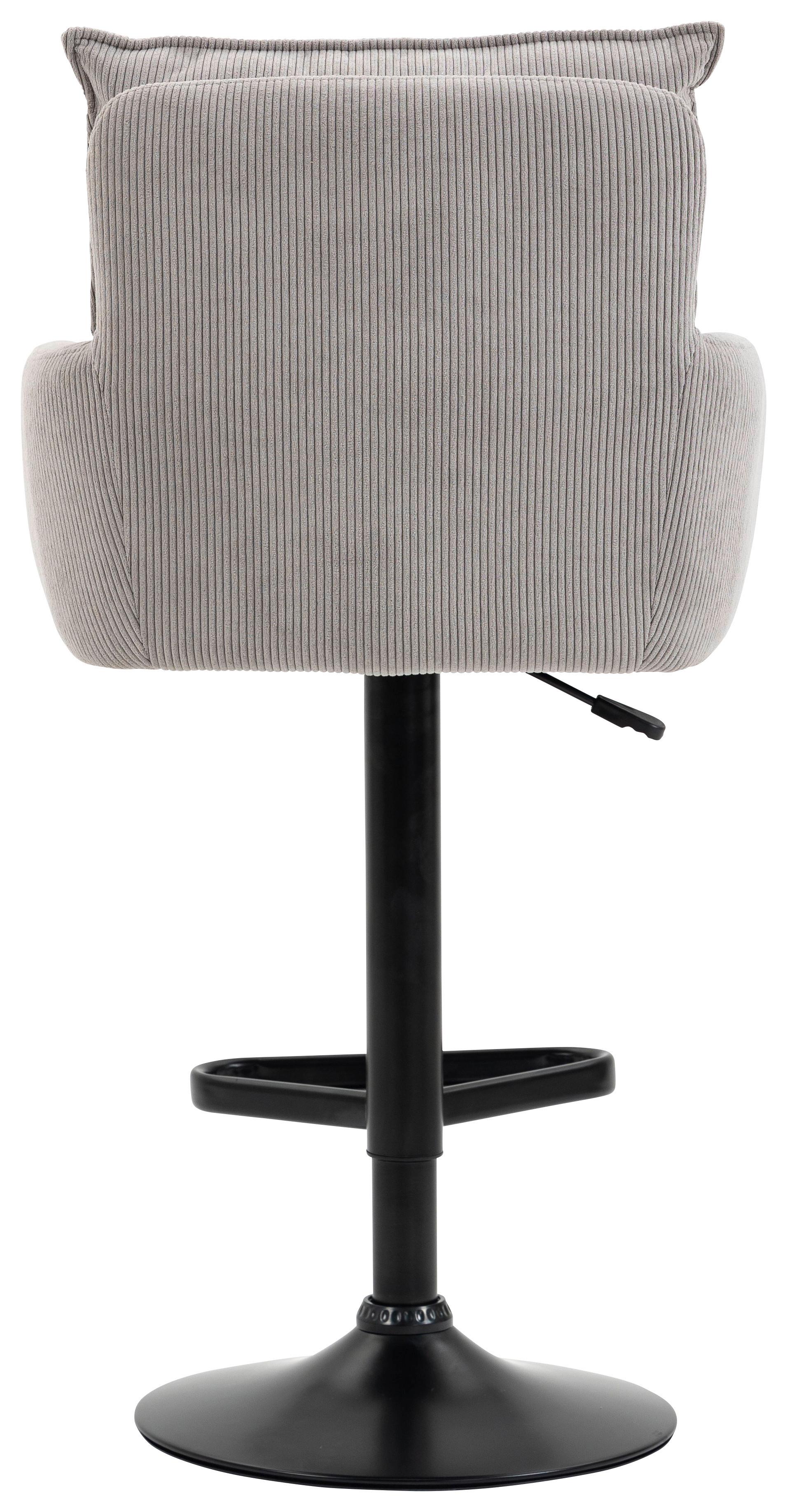 STOŁEK BAROWY POINT - czarny/taupe, Design, metal/tkanina (54/98-120/58cm) - Novel