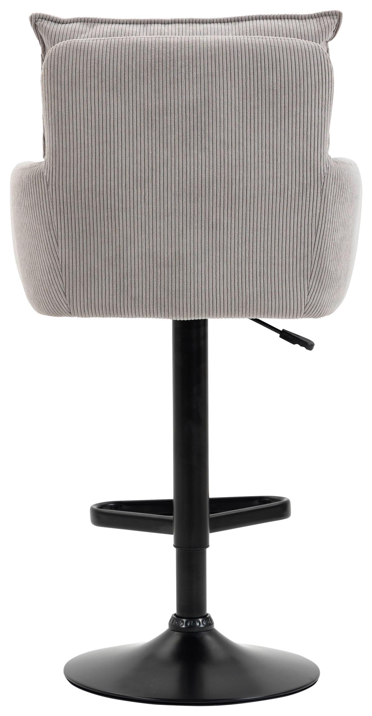 STOŁEK BAROWY POINT - czarny/taupe, Design, metal/tkanina (54/98-120/58cm) - Novel